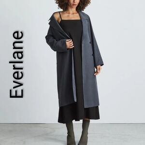 Everlane Japanese GoWeave Slip Midi Dress Black Lagenlook Goth Grunge Size S